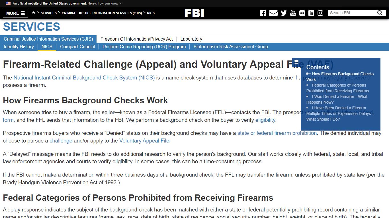 Appeals and VAF — FBI - Federal Bureau of Investigation