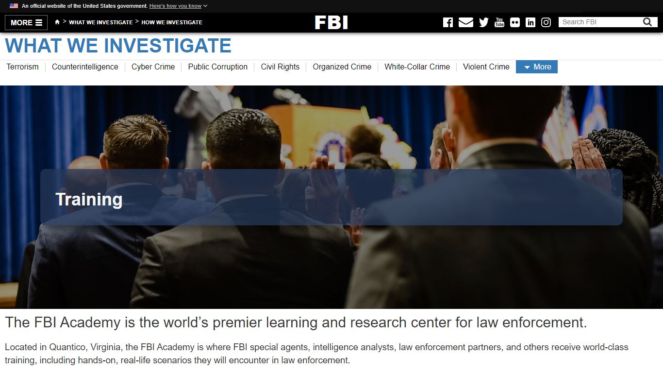 Training Academy — FBI - Federal Bureau of Investigation